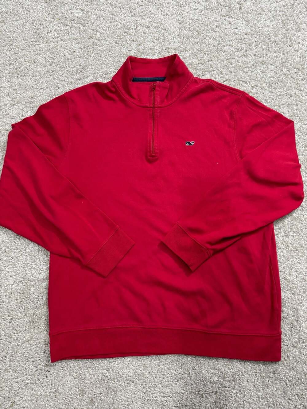 Vineyard Vines 100% Pima Cotton Quarter-Zip Pullover Red Size XL